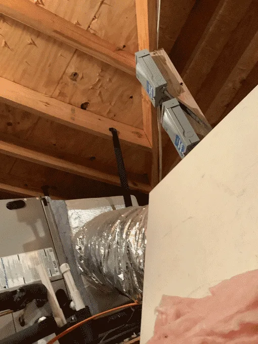 HVAC ductwork and system connections installed in attic in Kerrville TX