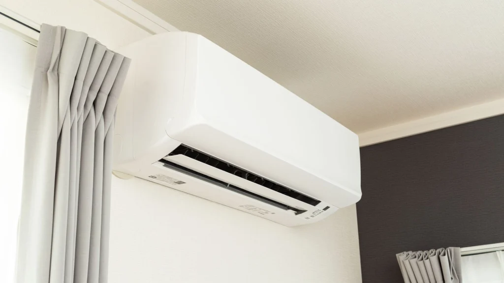 Image of ductless mini split installed on wall