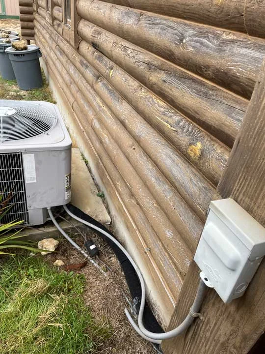 HVAC system at log home in Blanco TX after furnace repair service
