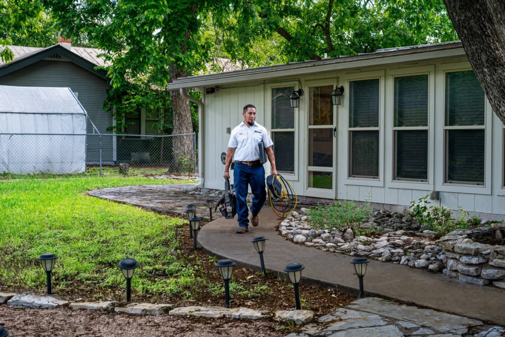 HVAC Technician Arriving at Residential Home - Fredericksburg, TX