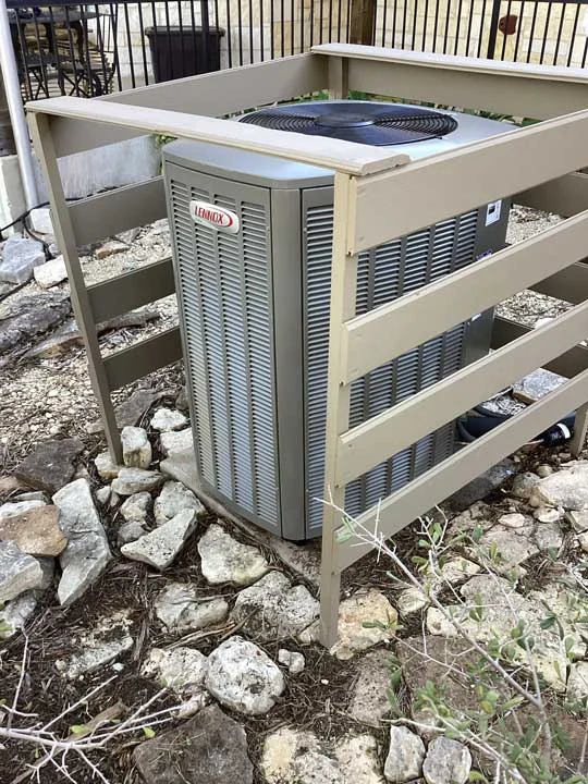 New AC Condenser installed outside a home in Kerrville TX