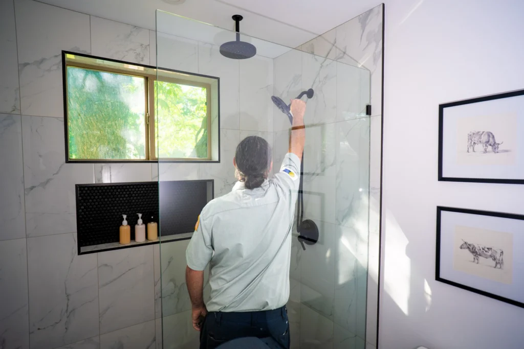 Professional Inspecting Modern Shower Installation - Fredericksburg, TX