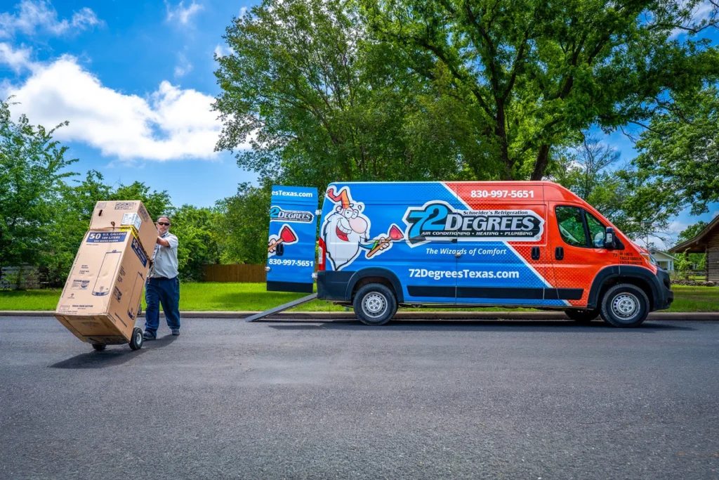 Service Technician Delivering Water Heater Unit - Fredericksburg, TX