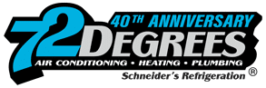 72 Degrees Air Conditioning, Heating, and Plumbing Logo