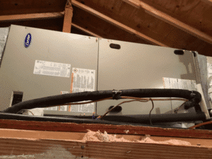 New indoor air handler unit installed in attic in Kerrville TX