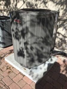 New condenser installed outside a home in Fredericksburg TX